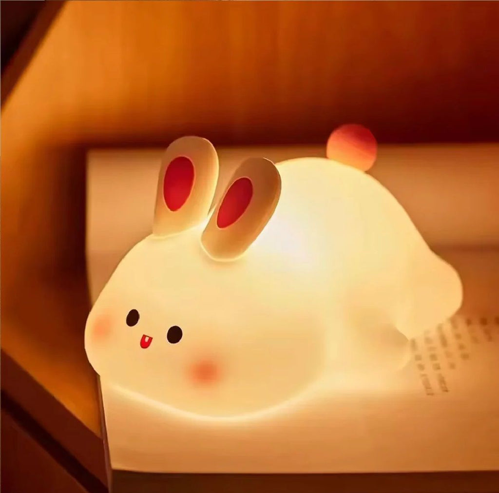 Cute Rabbit Touch Silicone Light Silicon Touch Sensor Tap Light Baby Kids Bedside Night Light